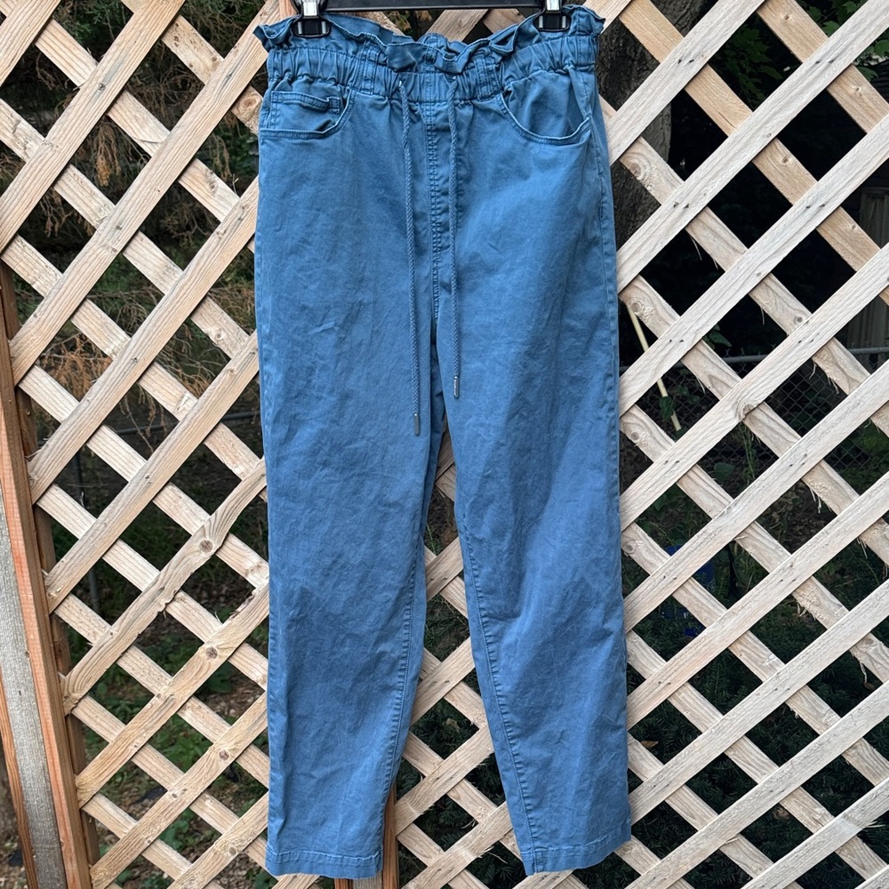 Juicy Couture Paper Bag Style Pants Trousers High-Waisted Drawstring Pants